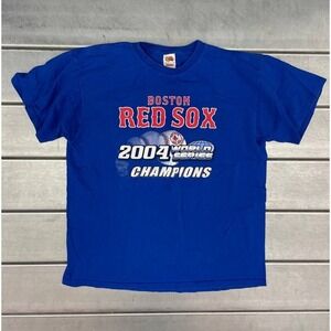 Boston Redson 2004 World Series Champsionship TShirt Size XL Blue MLB‎ Shirt